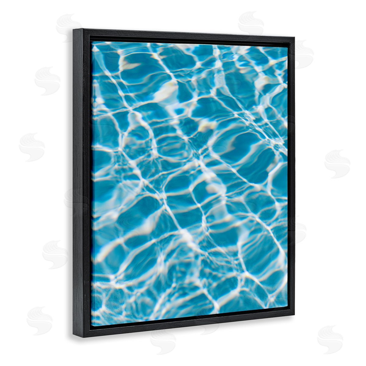Ocean Water Ripples Black Floating Frame Canvas Wall Art, Home Decor by Justine Milton