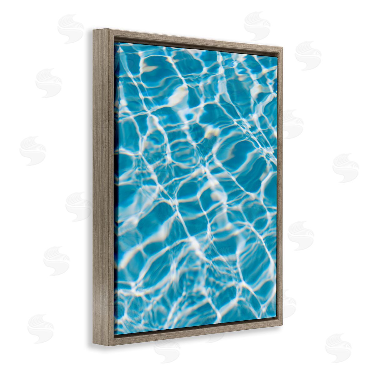 Ocean Water Ripples Brown Floating Frame Canvas Wall Art, Home Decor by Justine Milton