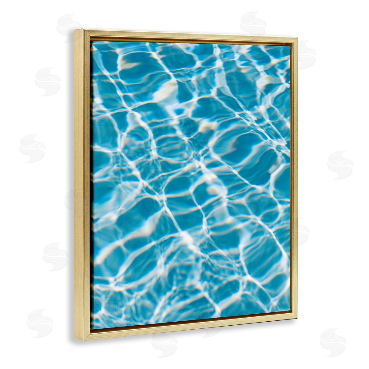 Ocean Water Ripples Gold Floating Frame Canvas Wall Art, Home Decor by Justine Milton
