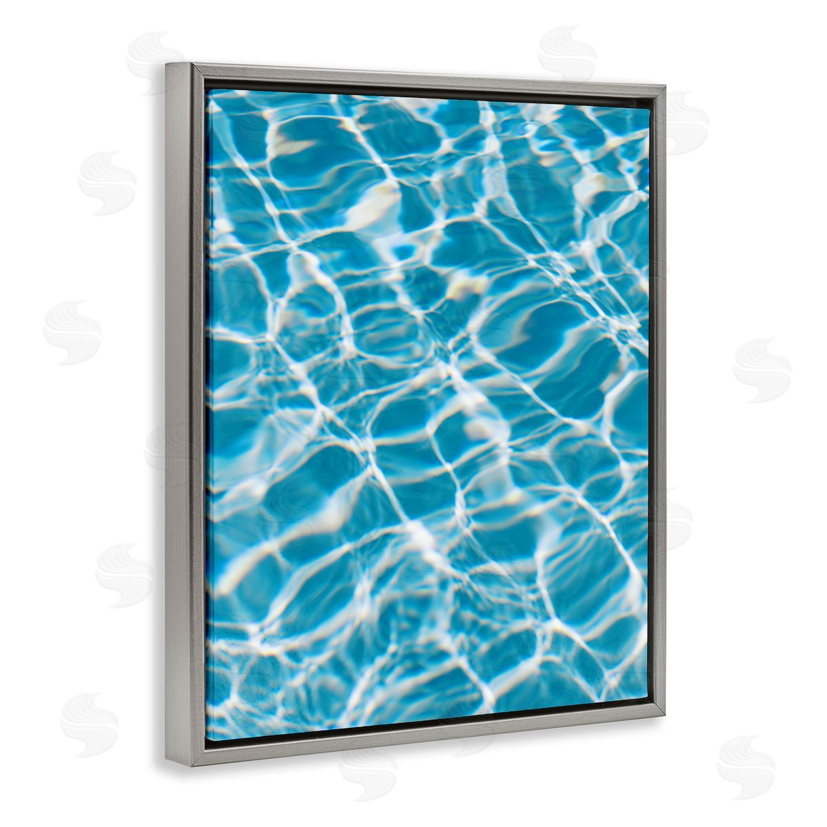 Ocean Water Ripples Grey Floating Frame Canvas Wall Art, Home Decor by Justine Milton