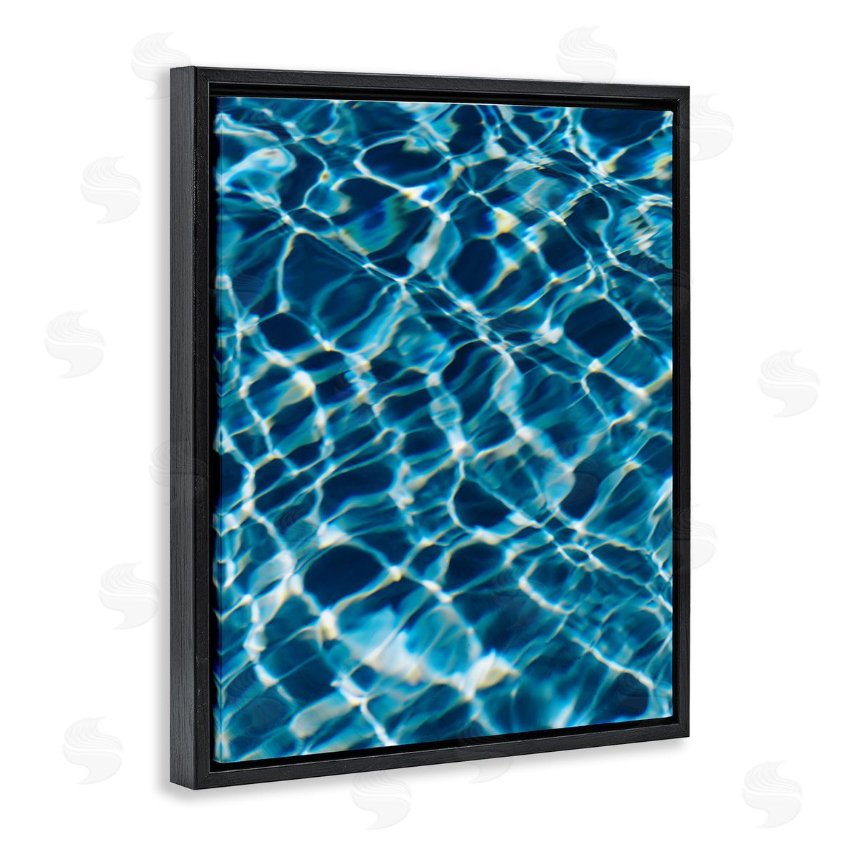 Beach Water Pattern Black Floating Frame Canvas Wall Art, Home Decor by Justine Milton