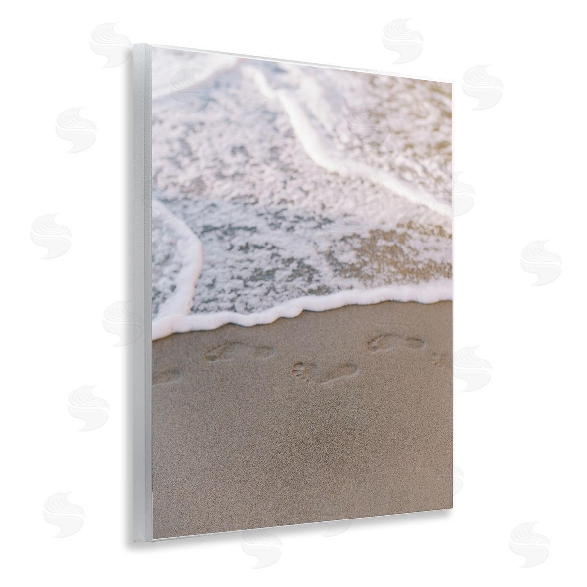 Ocean's Edge Footprints Wood Plaque Wall Art, Home Decor by Justine Milton