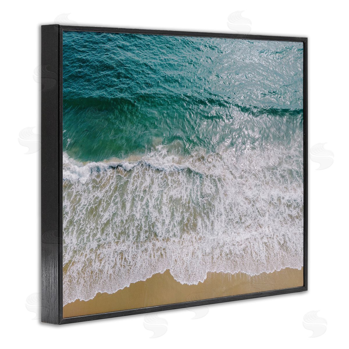 Coastal Sea Waves Black Frame Print Wall Art, Home Decor by Justine Milton