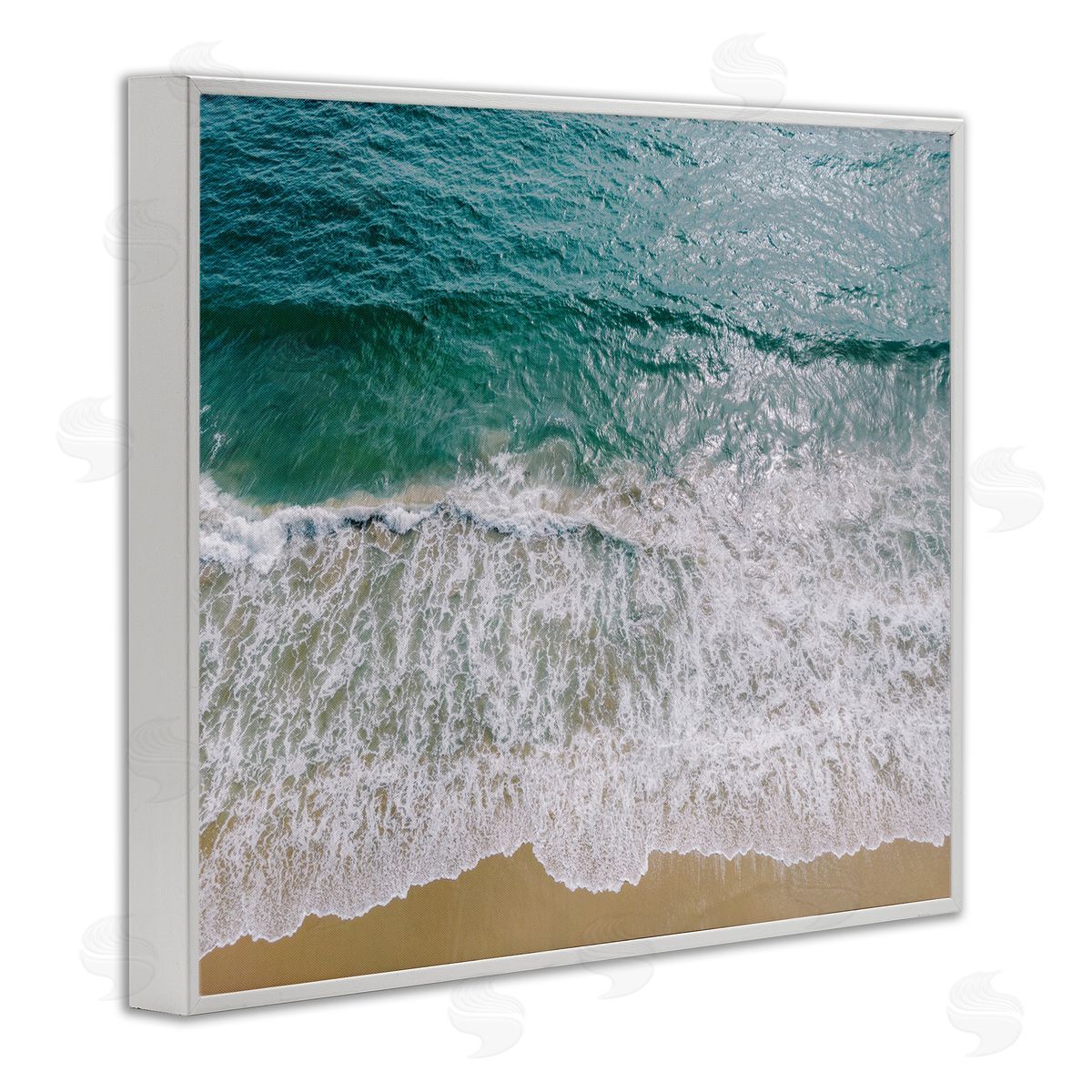Coastal Sea Waves White Frame Print Wall Art, Home Decor by Justine Milton