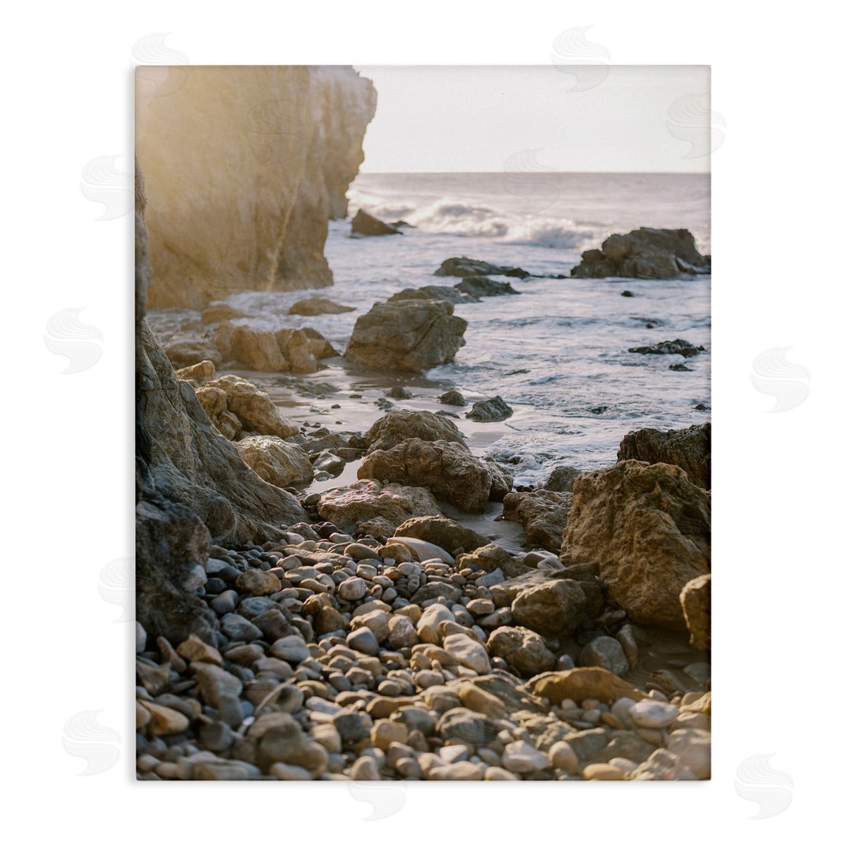 Rocky Coast Waves Canvas Wall Art, Home Decor by Justine Milton