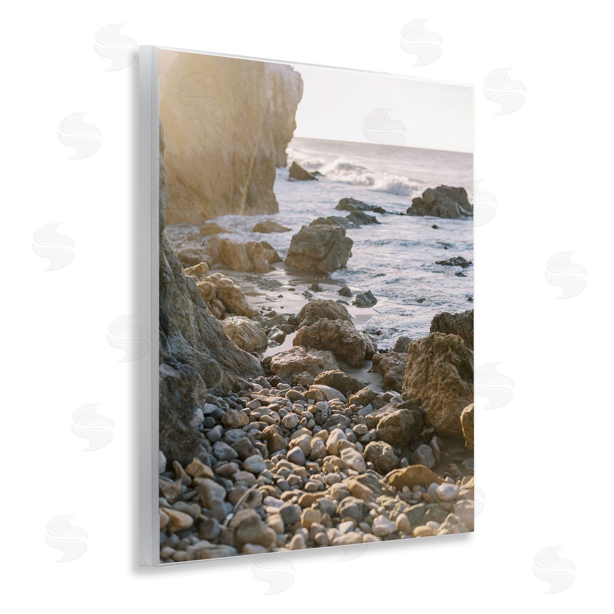 Rocky Coast Waves Wood Plaque Wall Art, Home Decor by Justine Milton