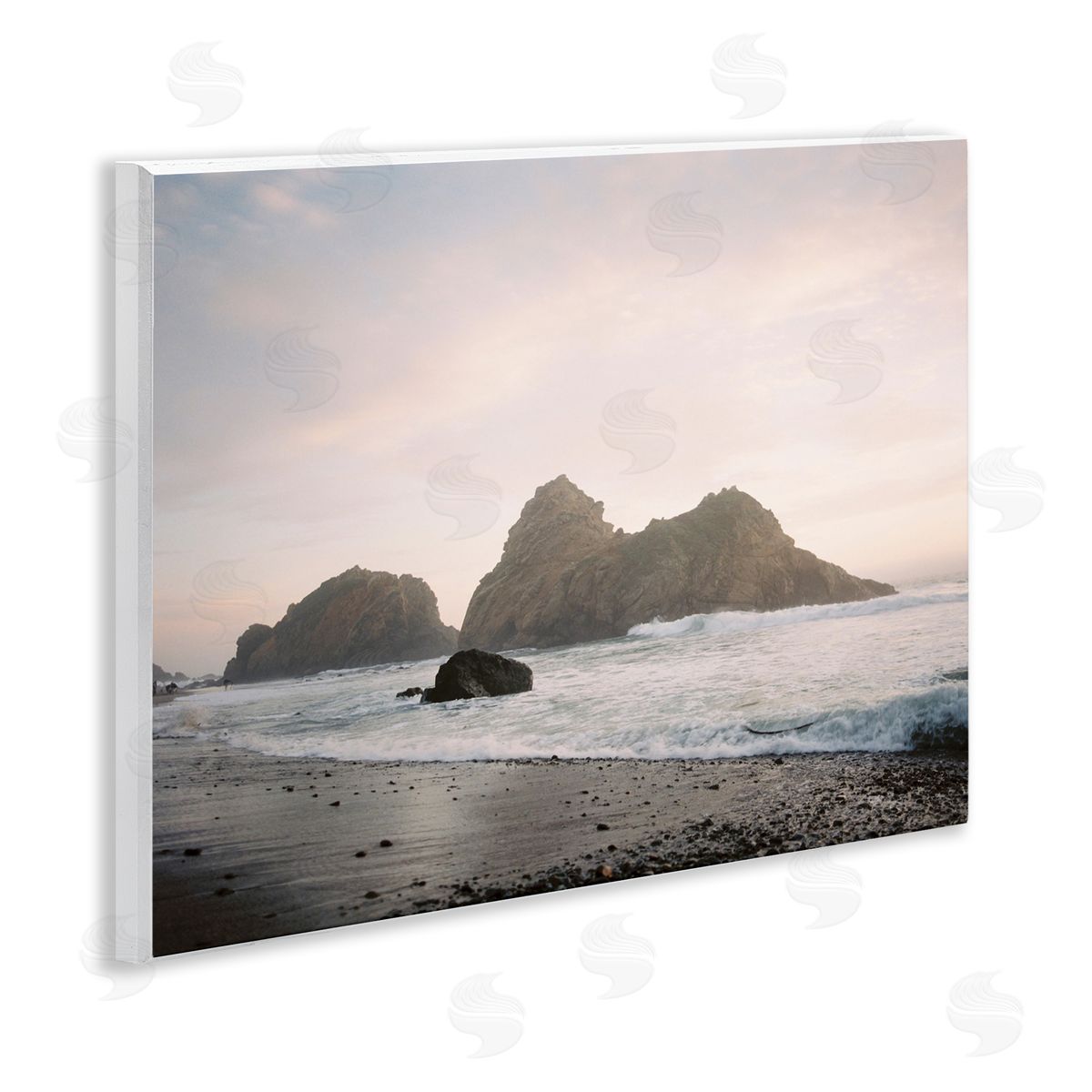 Seaside Cliffs Landscape Wood Plaque Wall Art, Home Decor by Justine Milton