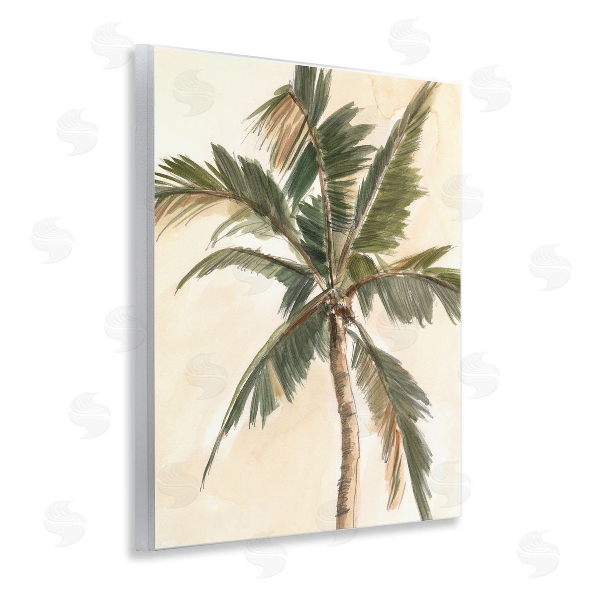 Ethan Harper Muted Palm Tree Wooden Wall Plaque Art Print