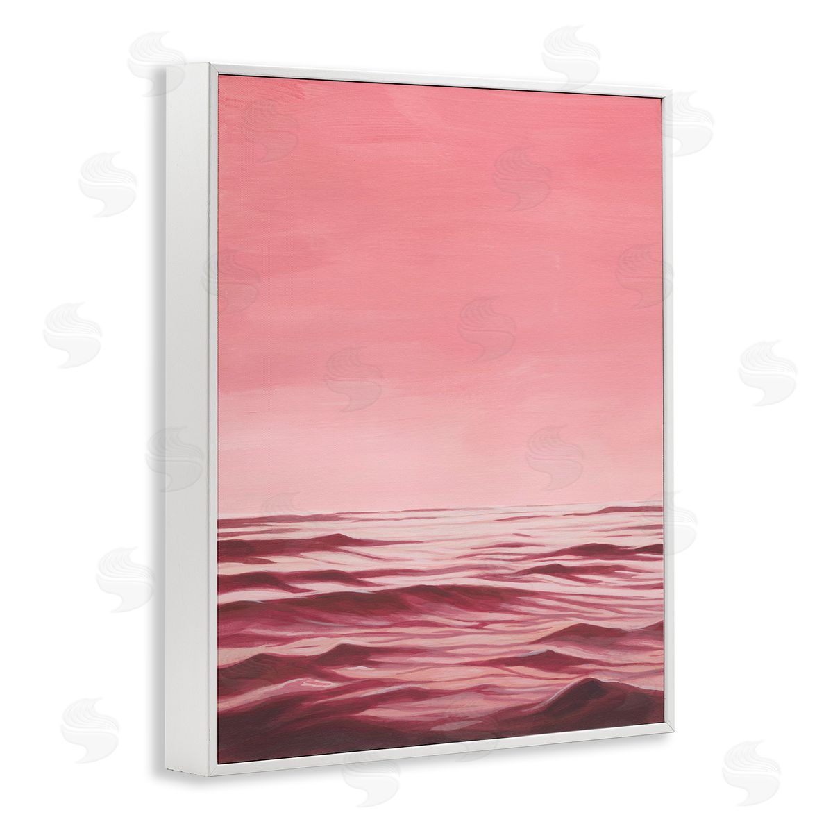 Pink Ocean Ripples White Frame Print Wall Art, Home Decor by Grace Popp