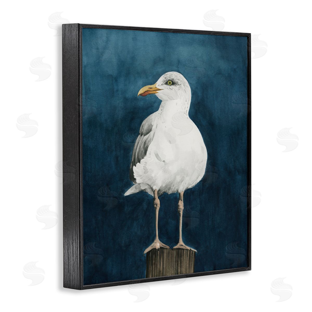 Grace Popp Perched Coastal Bird Black Framed Giclee Wall Art Print