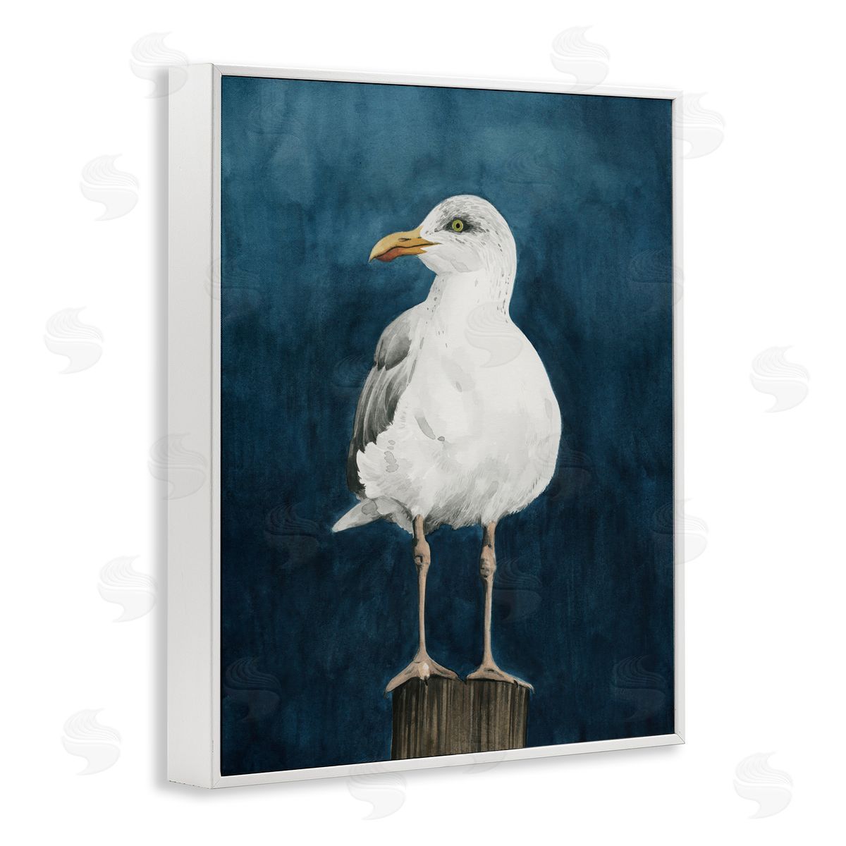 Grace Popp Perched Coastal Bird White Framed Giclee Wall Art Print