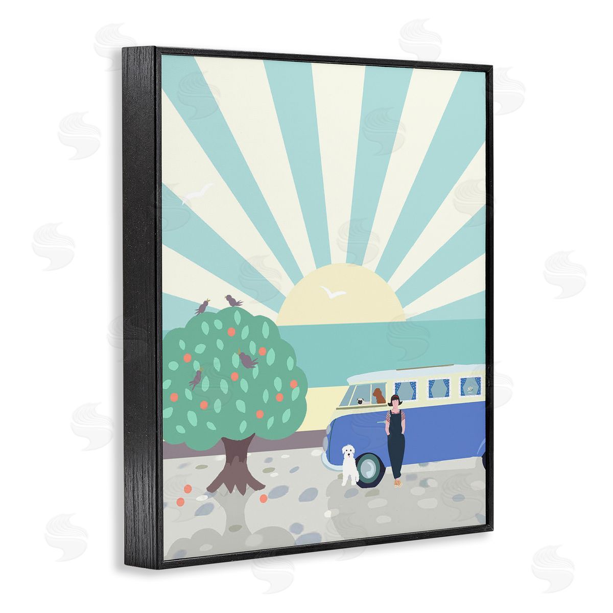 Betty Boynes Road Trip Stop Black Framed Giclee Wall Art Print