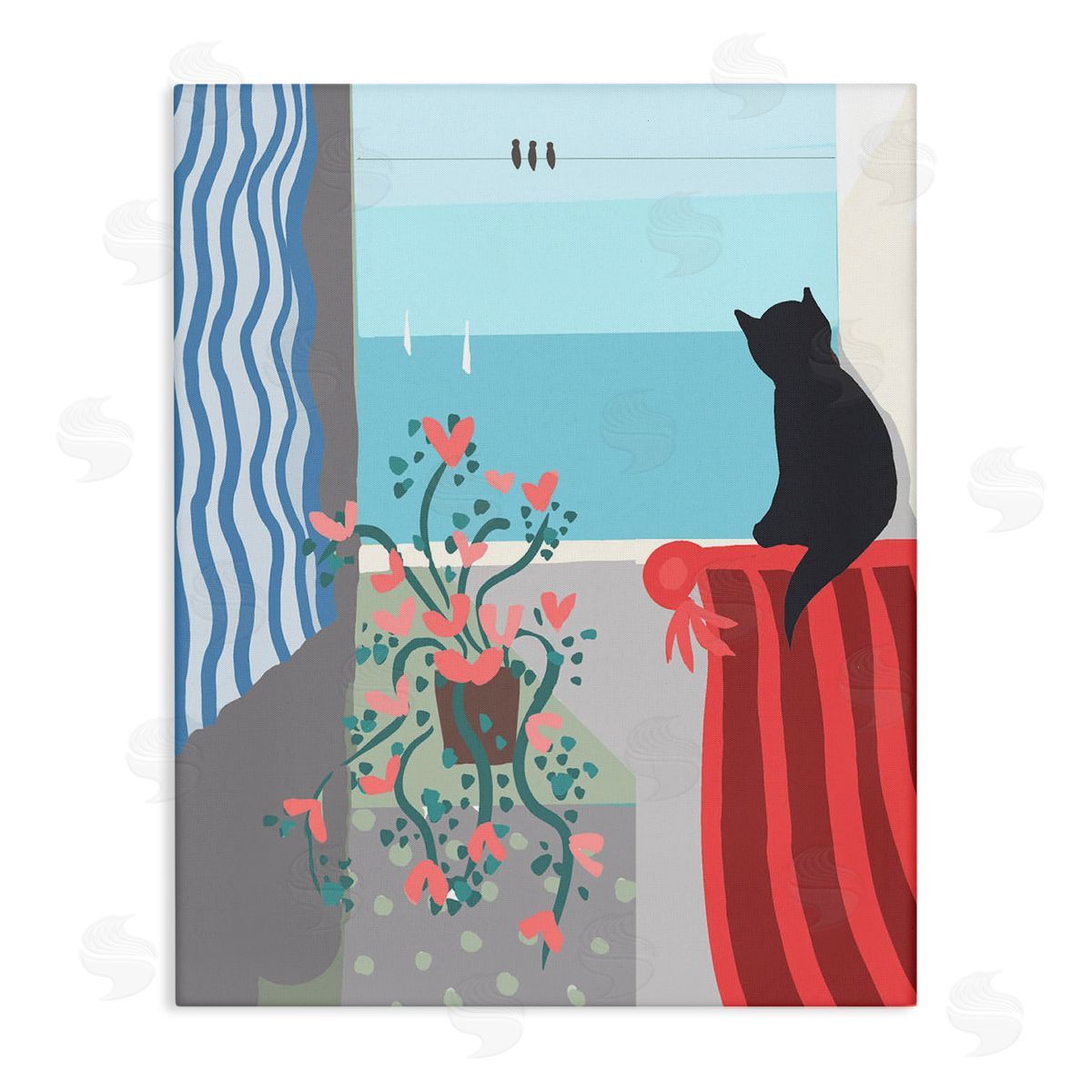 Betty Boynes Window Beach View Canvas Wall Art Print