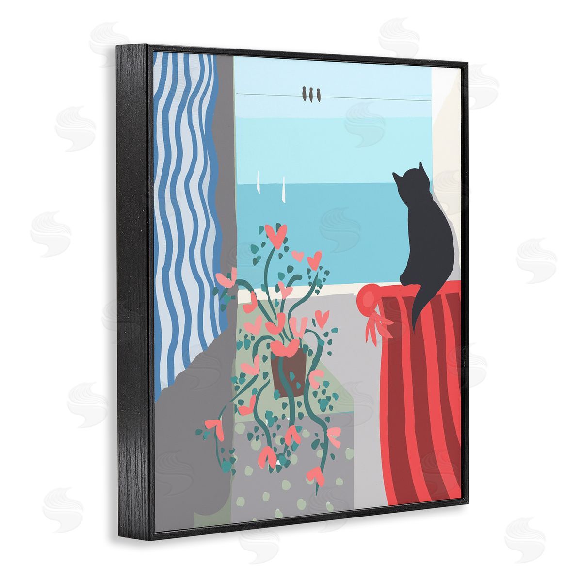 Betty Boynes Window Beach View Black Framed Giclee Wall Art Print
