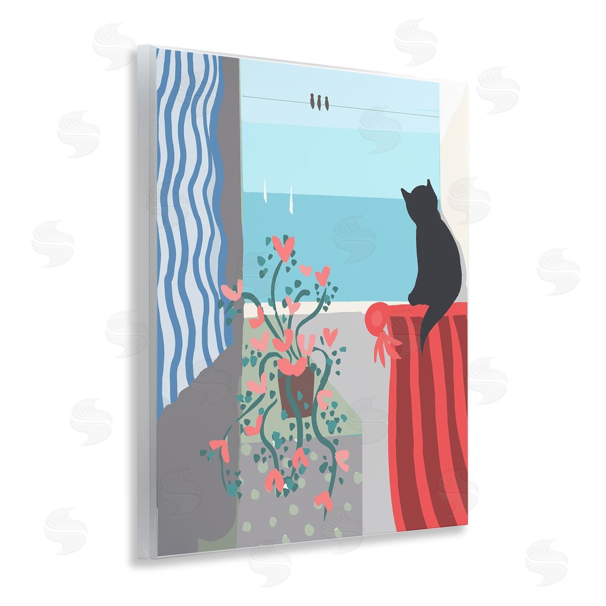 Betty Boynes Window Beach View Wooden Wall Plaque Art Print