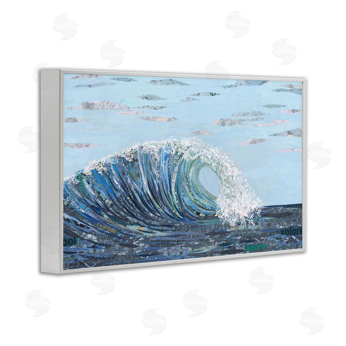 Big Kahuna Wave White Frame Print Wall Art, Home Decor by Jennifer Peck