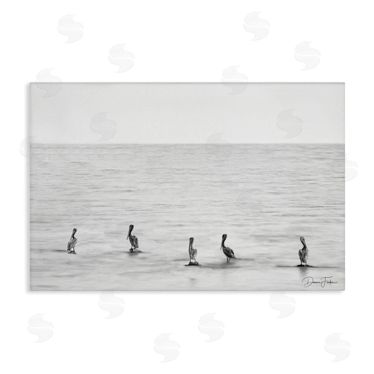 Pelicans on Shore Canvas Wall Art, Home Decor by Dennis Frates