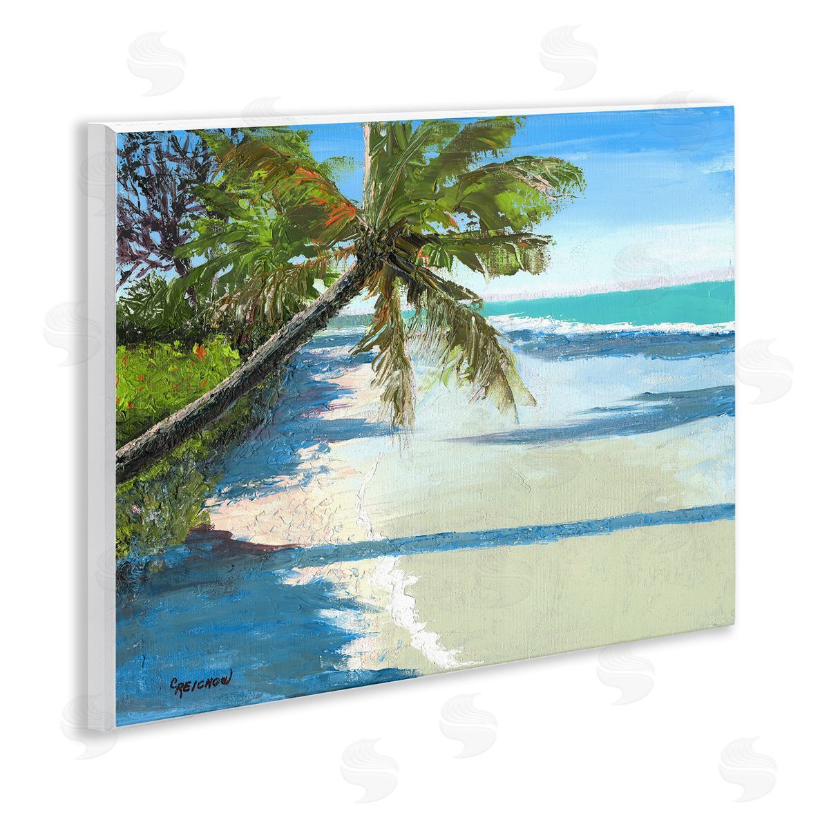 Christine Reichow Beach Shadows Landscape Wooden Wall Plaque Art Print