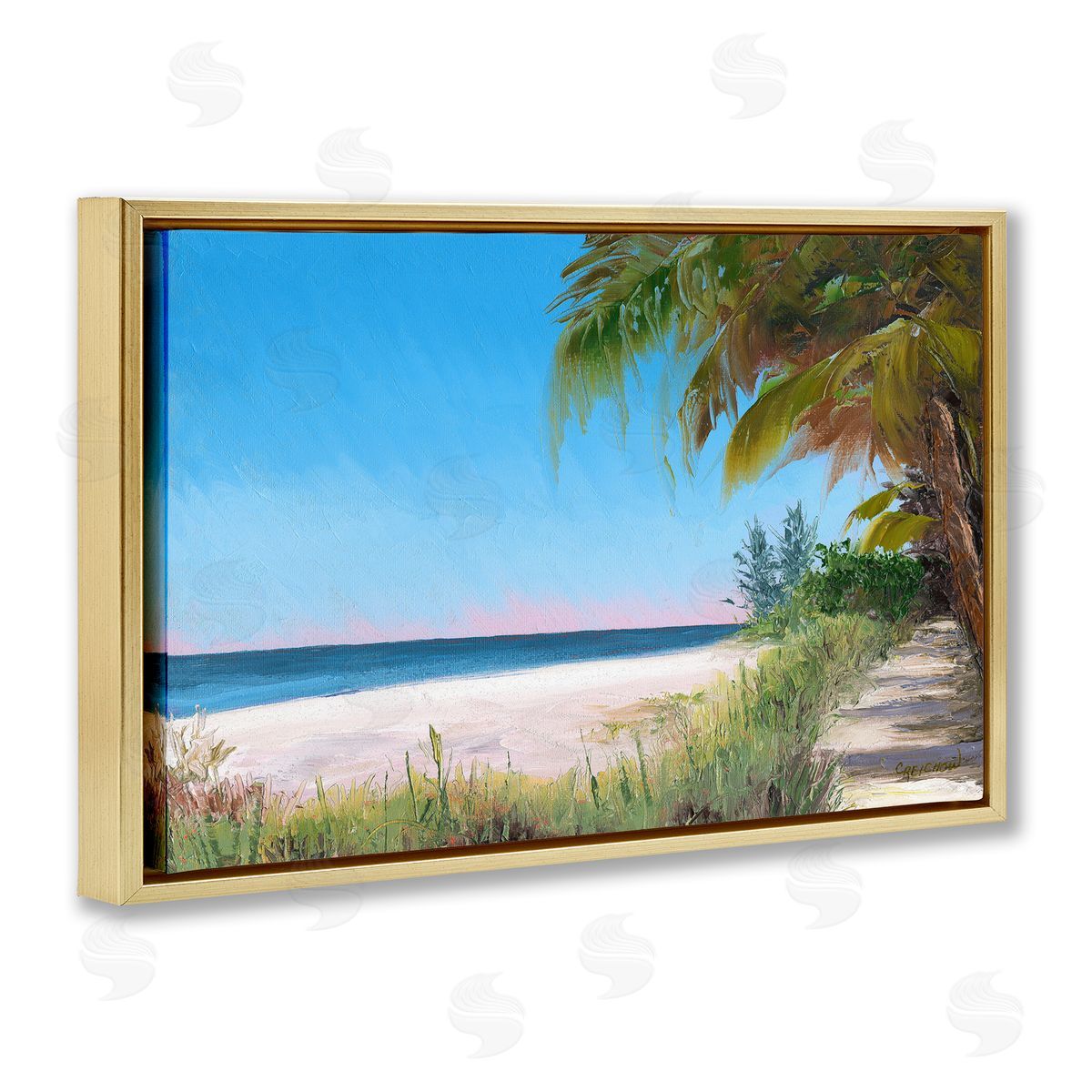 Christine Reichow Tropical Shady Path Gold Floating Frame Canvas Wall Art Print