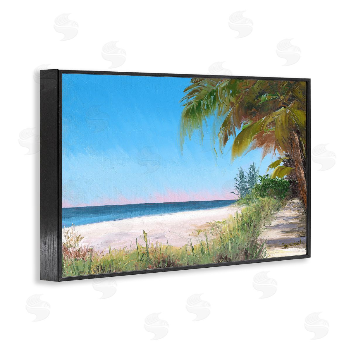 Christine Reichow Tropical Shady Path Black Framed Giclee Wall Art Print