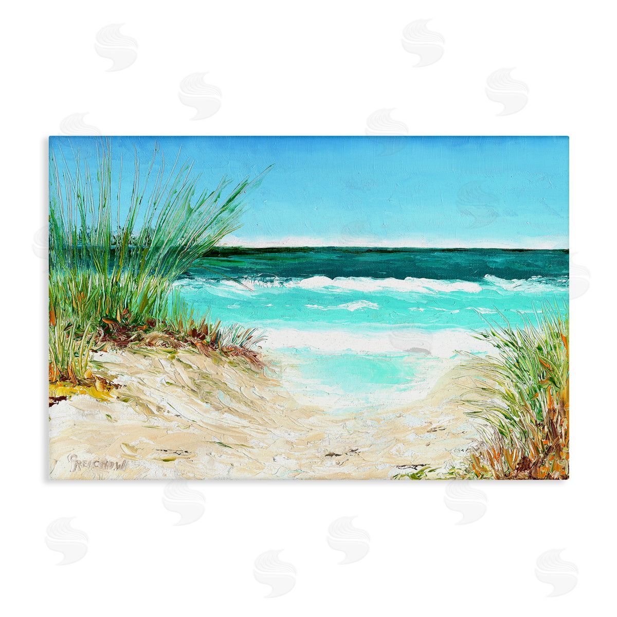 Christine Reichow Tropical Beach View Canvas Wall Art Print