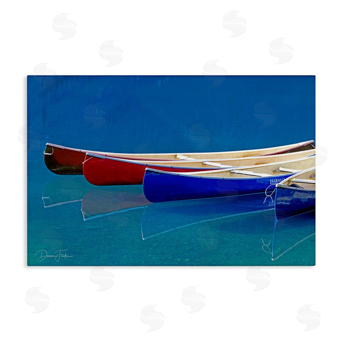 Dennis Frates Various Canoe Boats Canvas Wall Art Print