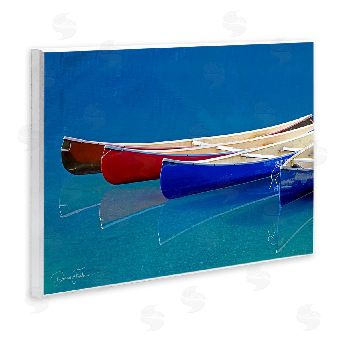 Dennis Frates Various Canoe Boats Wooden Wall Plaque Art Print