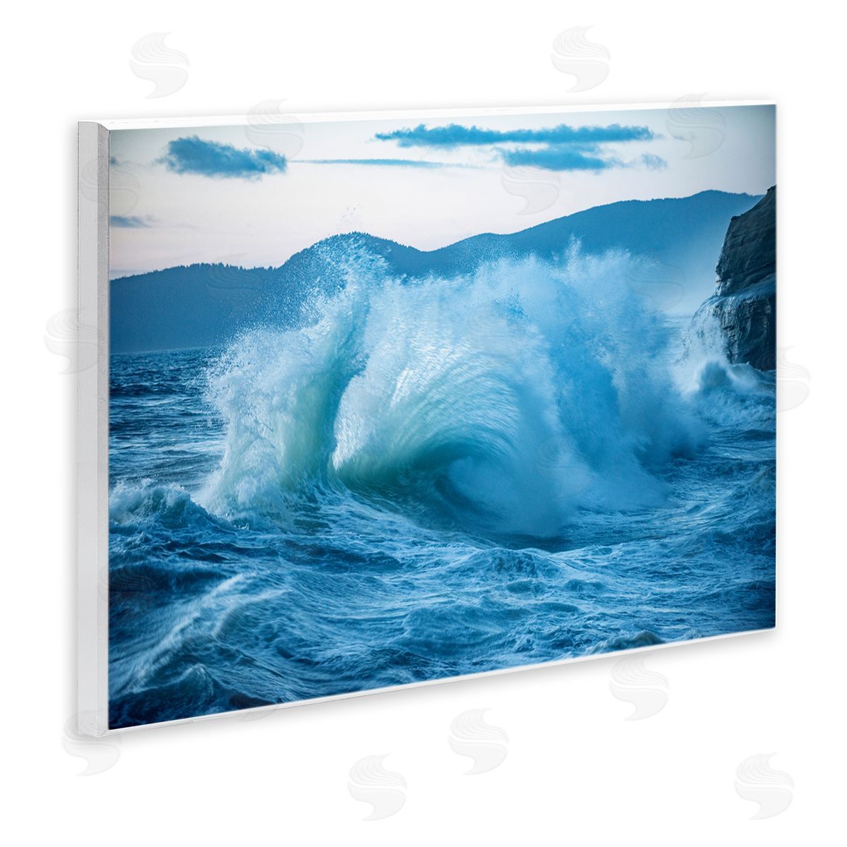 GS Photo Rolling Tsunami Wave Wooden Wall Plaque Art Print