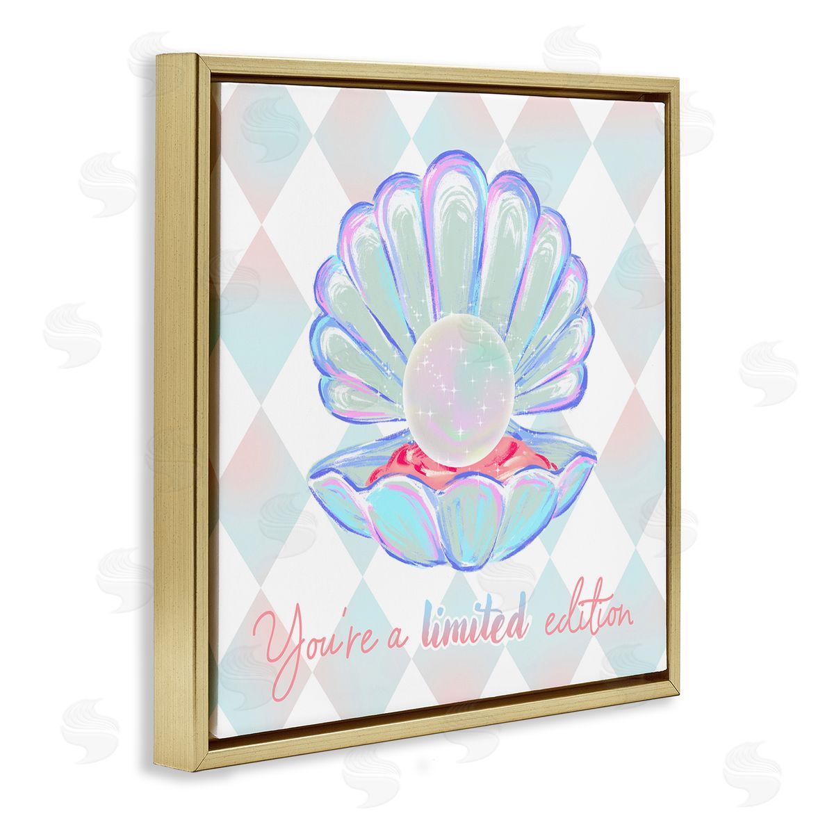 Limited Edition Pearl Gold Floating Frame Canvas Wall Art, Home Decor by Ziwei Li