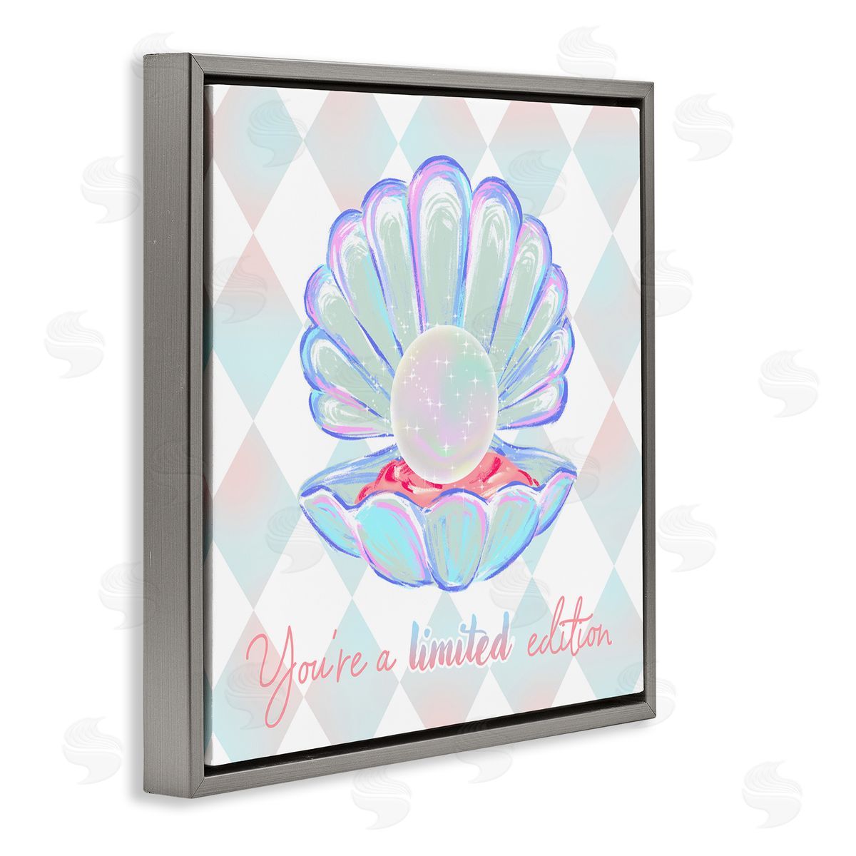 Limited Edition Pearl Grey Floating Frame Canvas Wall Art, Home Decor by Ziwei Li