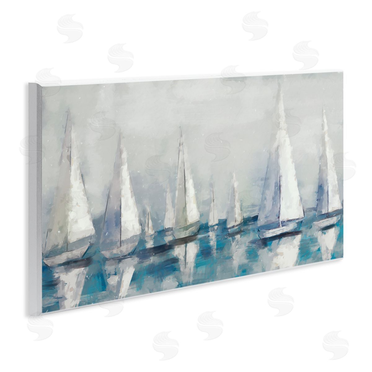 Sailing Fleet Boats Wood Plaque Wall Art, Home Decor by Ziwei Li