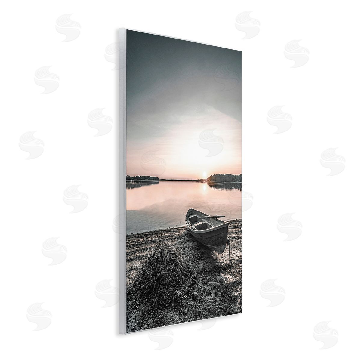 Deserted Canoe on Shore Wood Plaque Wall Art, Home Decor by Incado