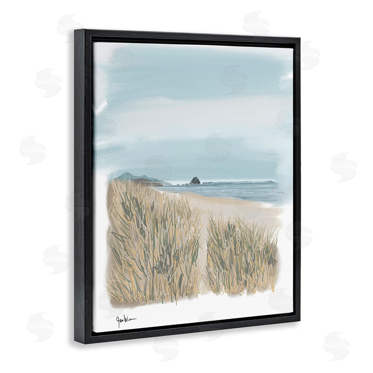 Jan Weiss Path To Calm Beach Black Floating Frame Canvas Wall Art Print