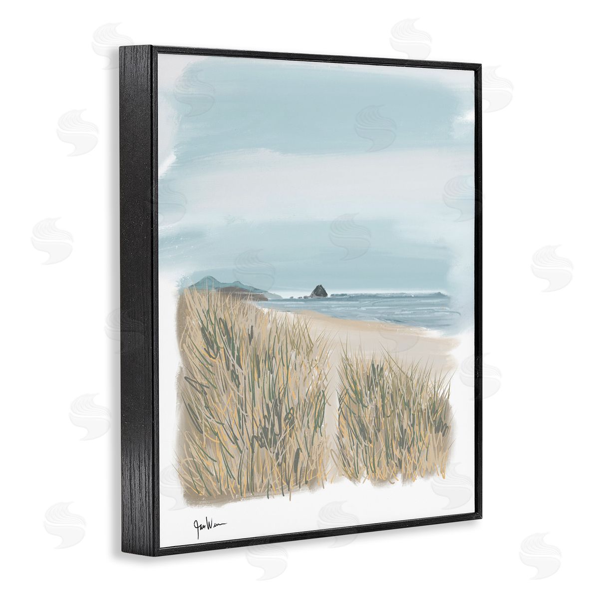 Jan Weiss Path To Calm Beach Black Framed Giclee Wall Art Print
