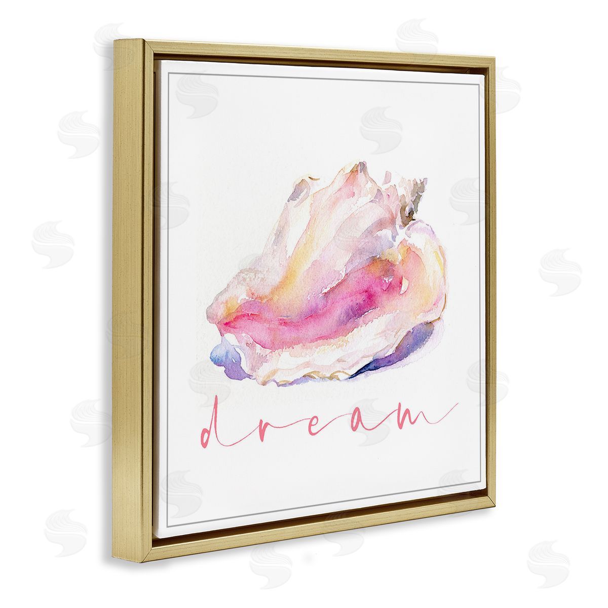John Keeling Conch Dream Phrase Gold Floating Frame Canvas Wall Art Print