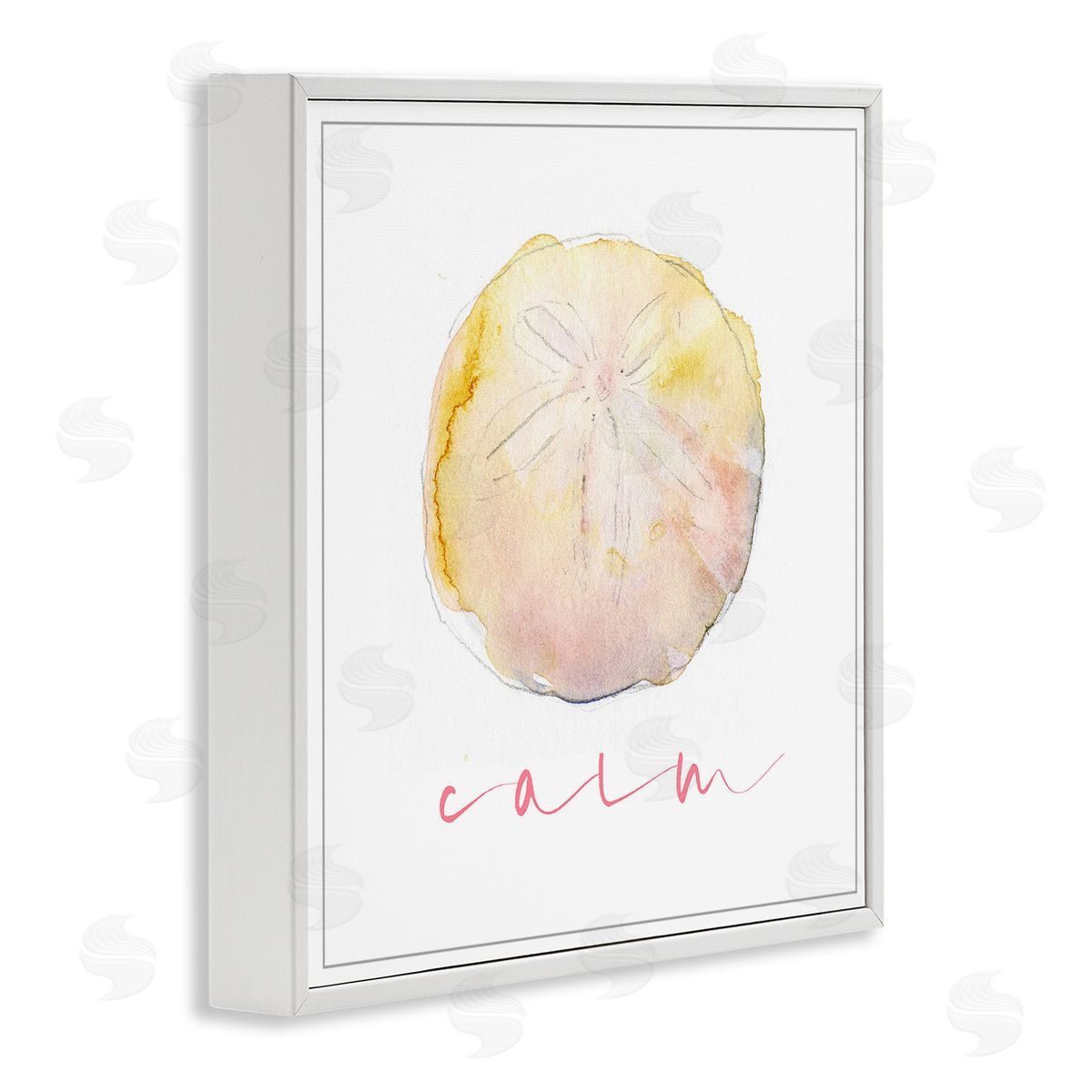 John Keeling Sand Dollar Calm Phrase White Framed Giclee Wall Art Print