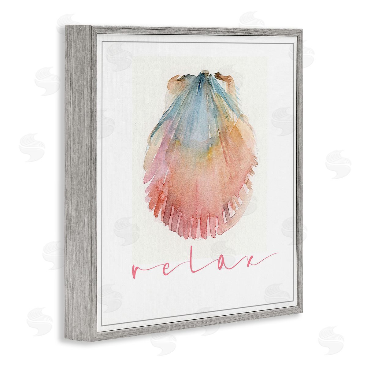 John Keeling Scallop Shell Relax Gray Framed Giclee Wall Art Print