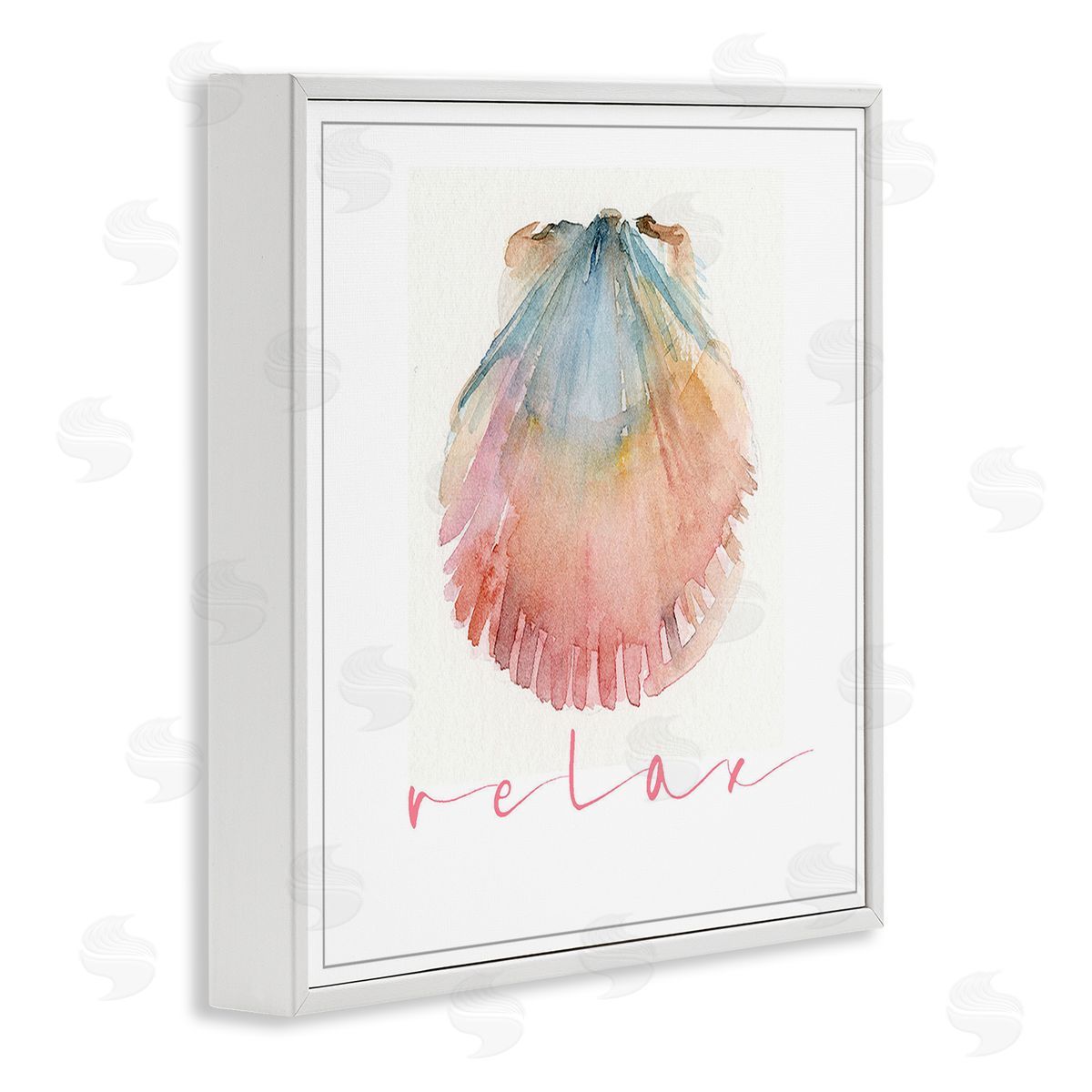John Keeling Scallop Shell Relax White Framed Giclee Wall Art Print