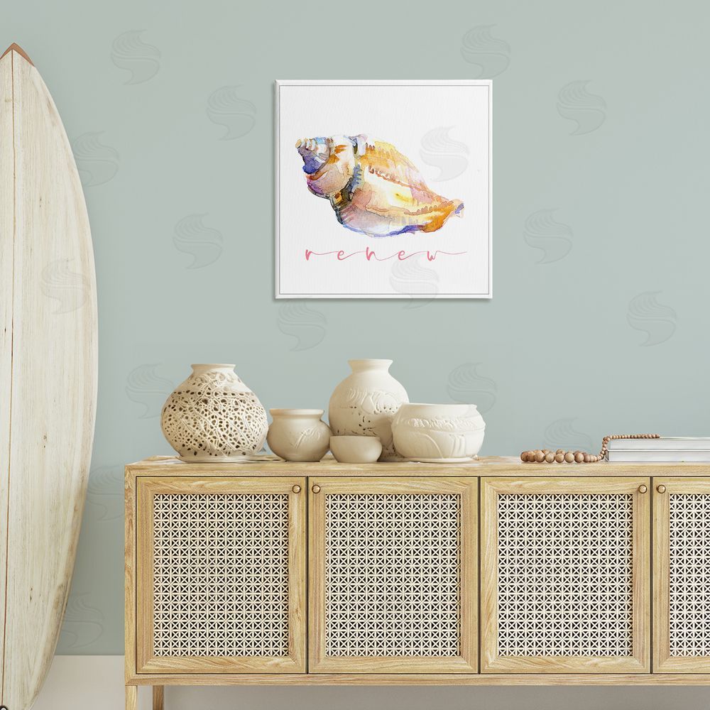 John Keeling Conch Shell Renew Canvas Wall Art Print in Room