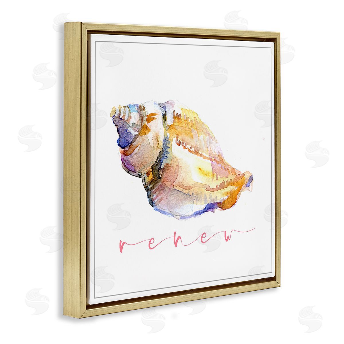 John Keeling Conch Shell Renew Gold Floating Frame Canvas Wall Art Print