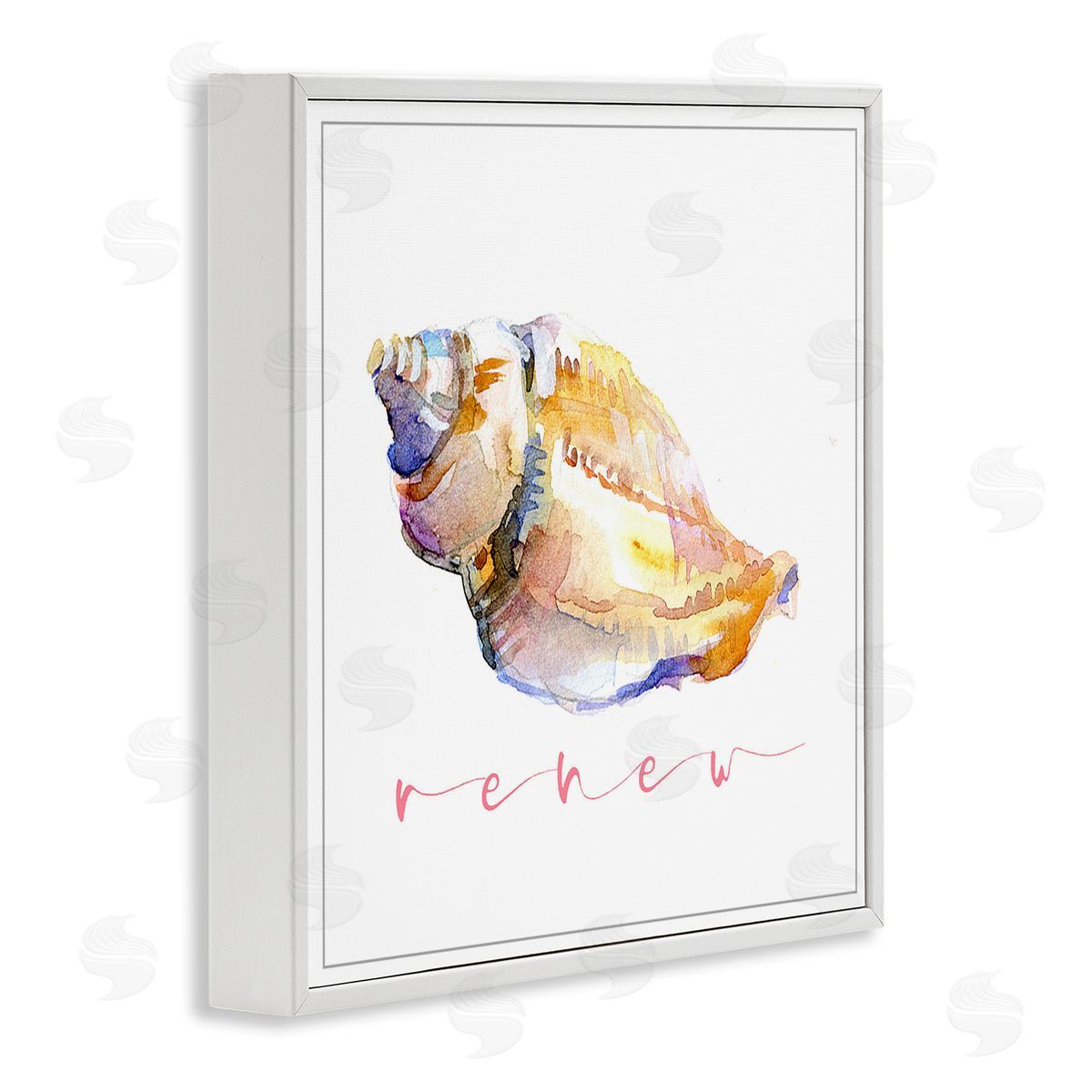 John Keeling Conch Shell Renew White Framed Giclee Wall Art Print