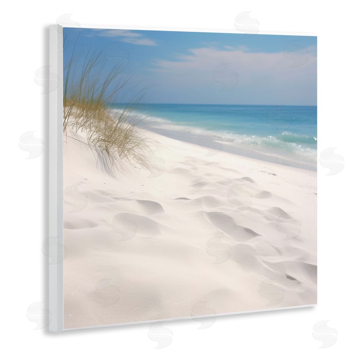 Seabreeze Sandy Footprints Wood Plaque Wall Art, Home Decor by Lazar Studio
