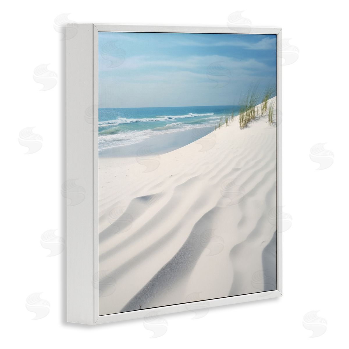 Seabreeze Windy Dunes White Frame Print Wall Art, Home Decor by Lazar Studio