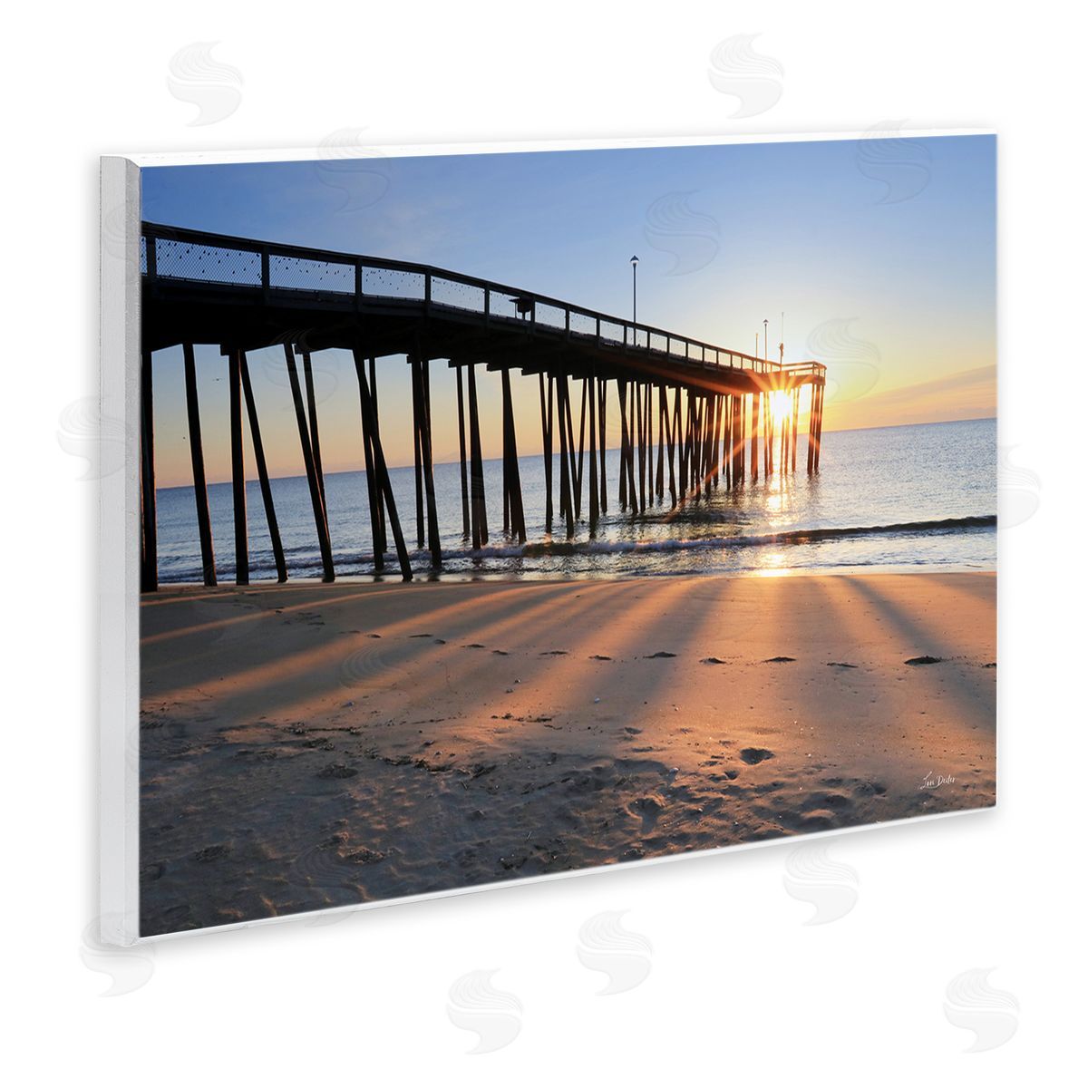 Lori Deiter Tall Sunlit Dock Wooden Wall Plaque Art Print