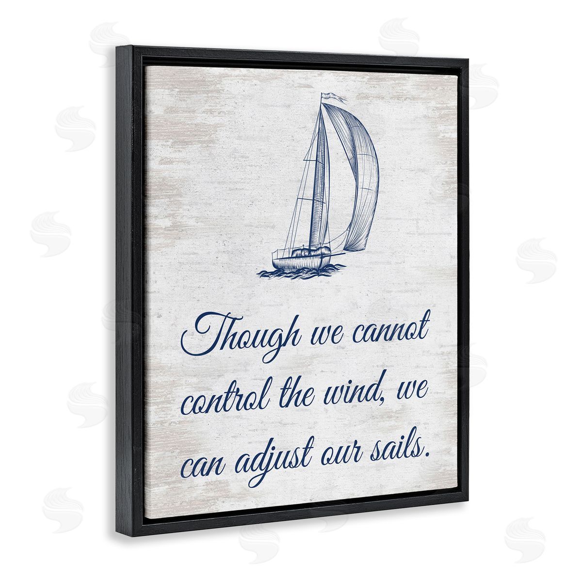 Adjust Our Sails Black Floating Frame Canvas Wall Art, Home Decor by Lettered and Lined