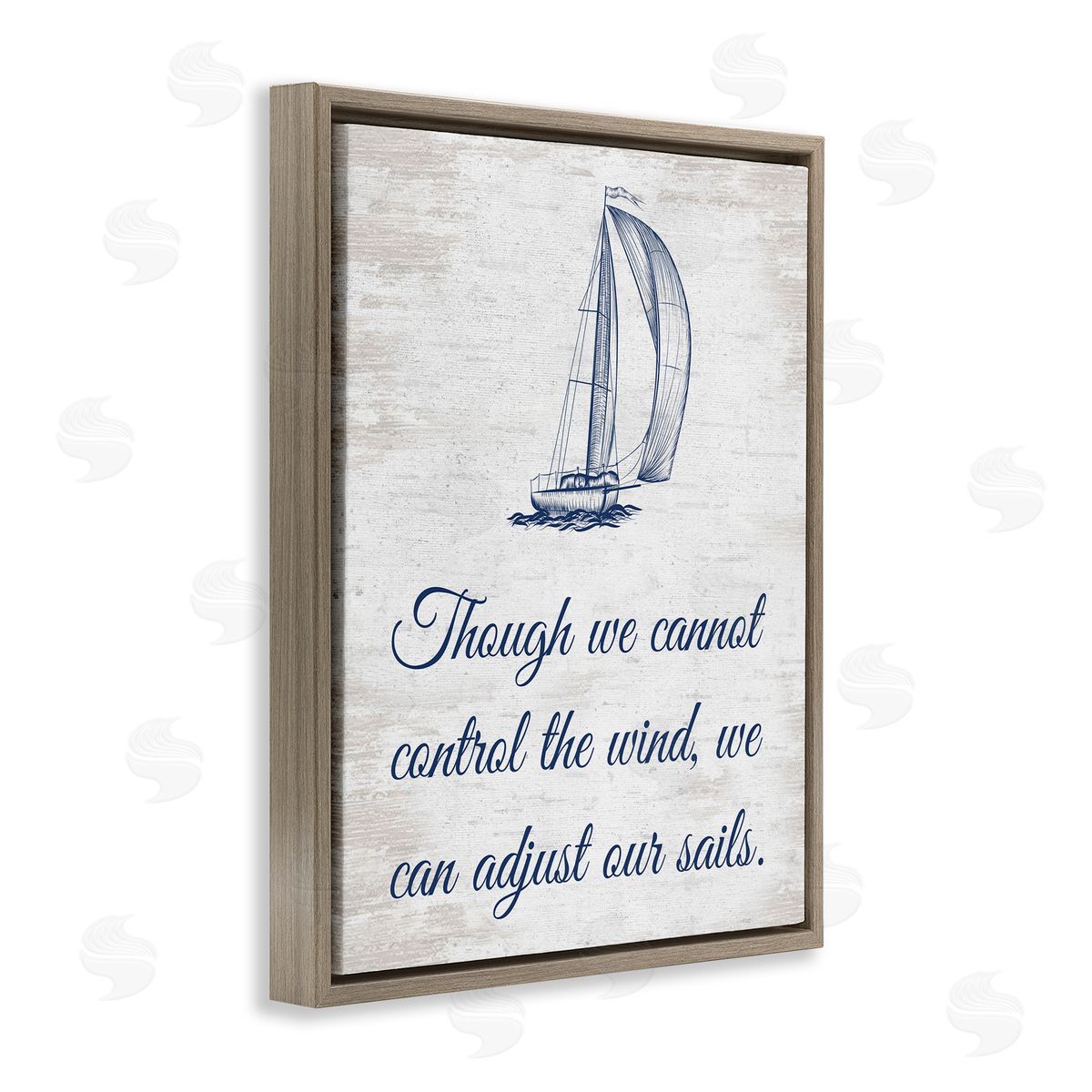 Adjust Our Sails Brown Floating Frame Canvas Wall Art, Home Decor by Lettered and Lined