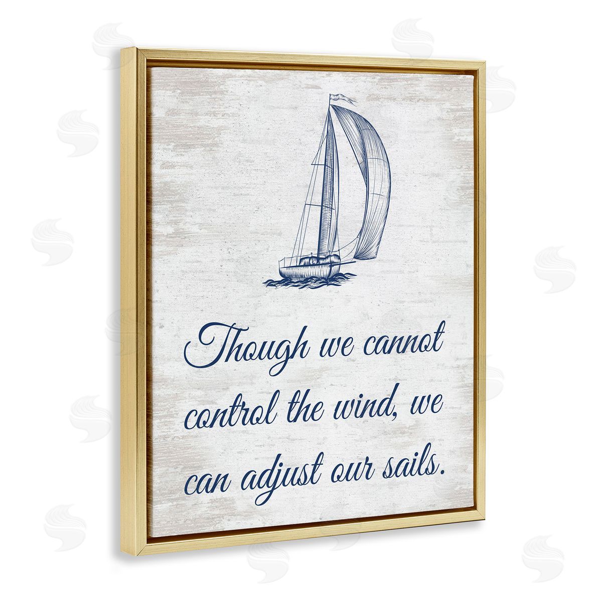 Adjust Our Sails Gold Floating Frame Canvas Wall Art, Home Decor by Lettered and Lined
