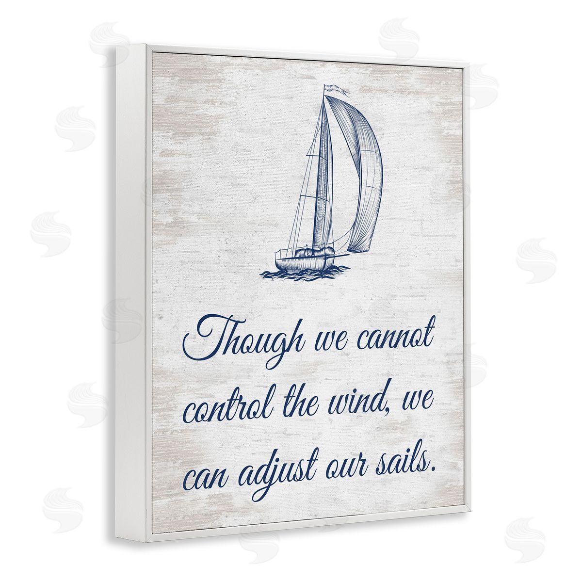 Adjust Our Sails White Frame Print Wall Art, Home Decor by Lettered and Lined