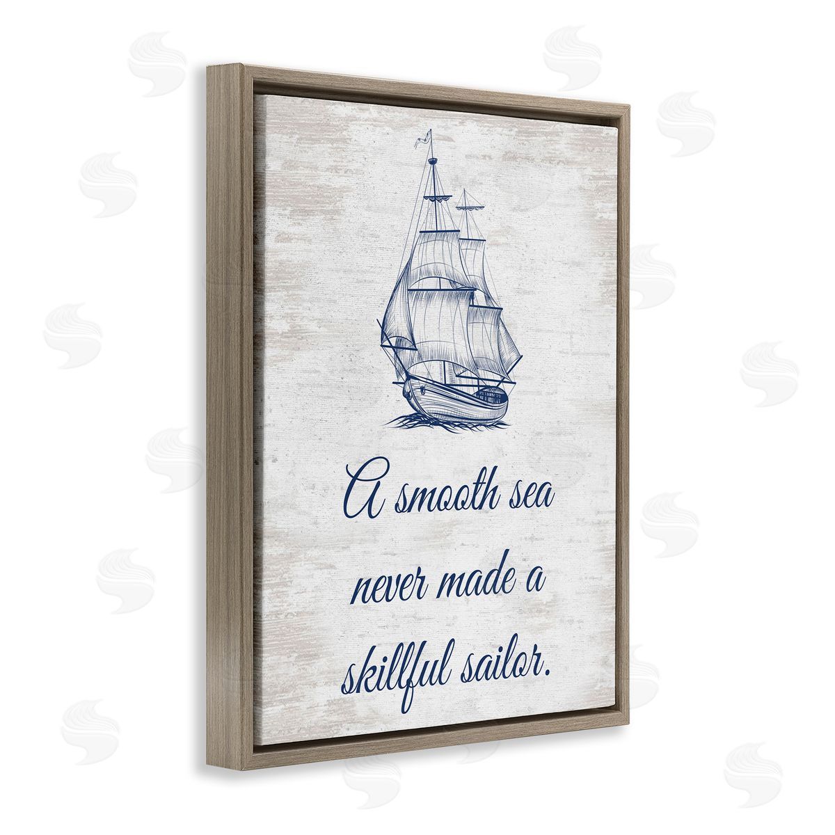 Inspiring Skillful Sailor Brown Floating Frame Canvas Wall Art, Home Decor by Lettered and Lined