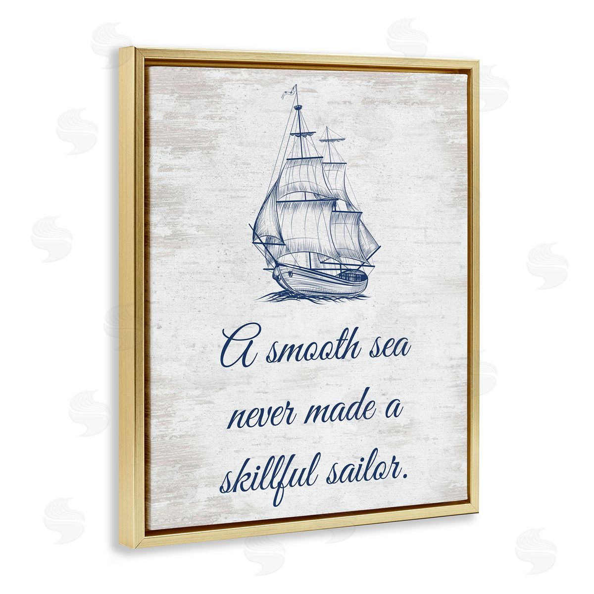 Inspiring Skillful Sailor Gold Floating Frame Canvas Wall Art, Home Decor by Lettered and Lined